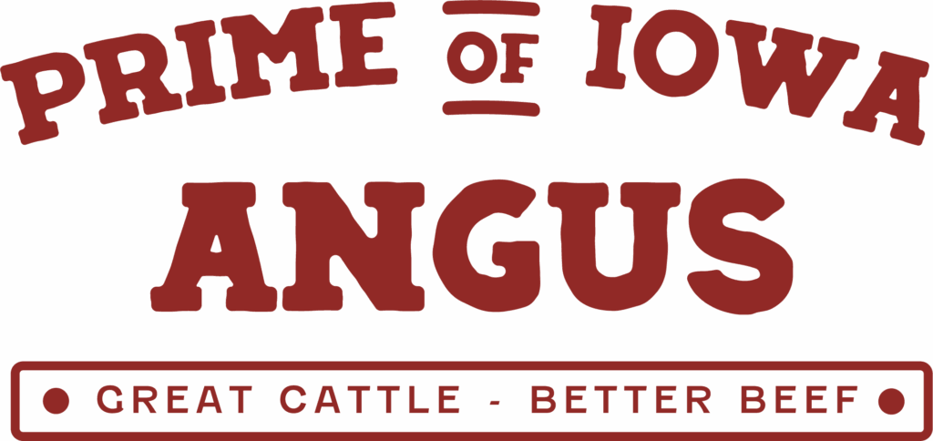 prime of iowa angus red logo - great cattle, better beef